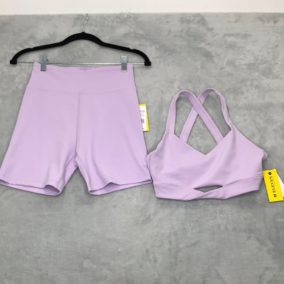 Eleven By Venus Williams Wave Length Bra & Biker Shorts Size S New